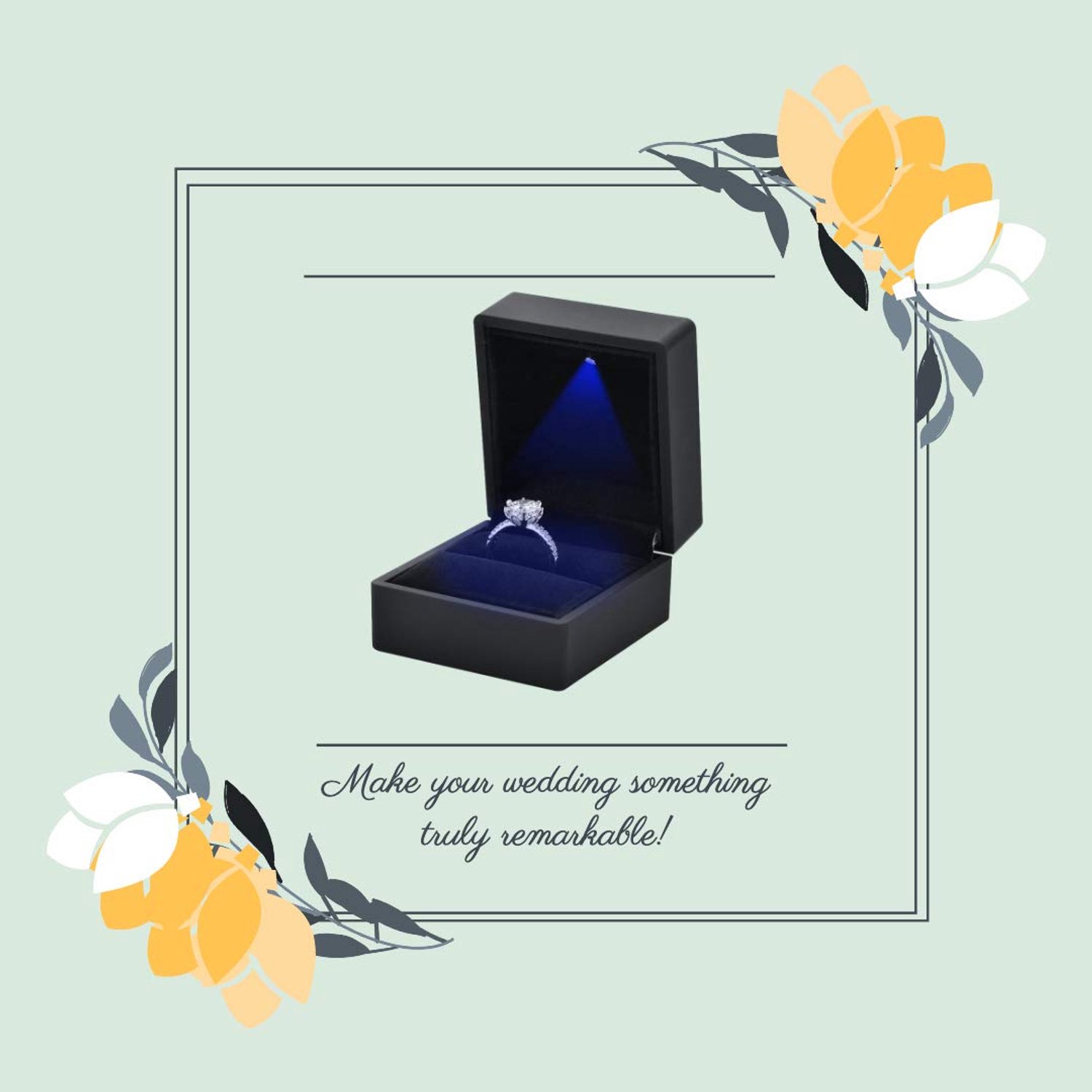 Ringdoos met LED licht - Zwarte display box - Oorbellen etui - Perfect voor engagement sieraden - ShopVlot