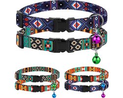 Murom Cat Collar Breakaway 2PCS Adjustable Pattern Tribal Aztec Southwest Safety Pet Collars for Cats Kitten (Aztec + - ShopVlot