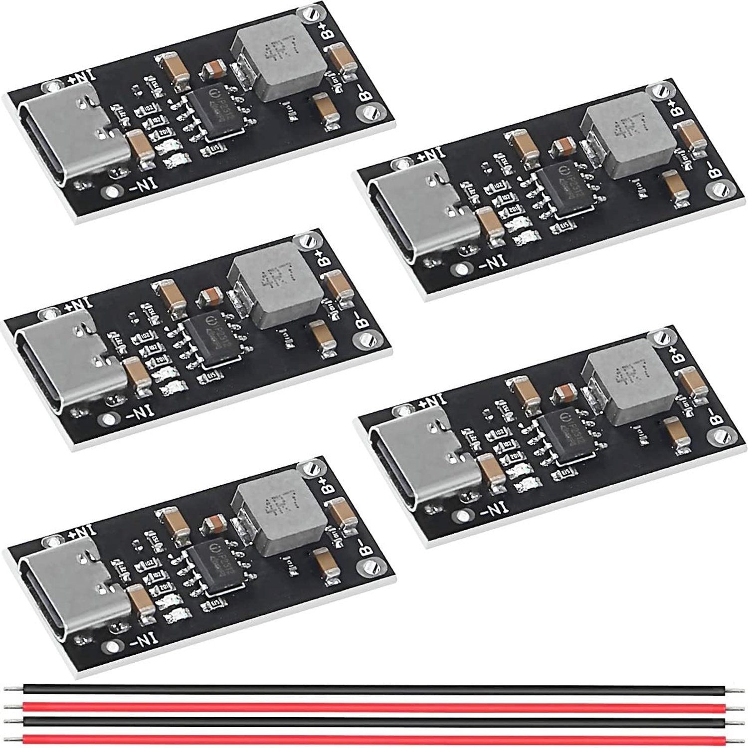 5pcs Type-C Charging Board Lithium Battery Charging Board 3A Polymer Ternary Lithium Battery Fast Charger Type-C USB - ShopVlot