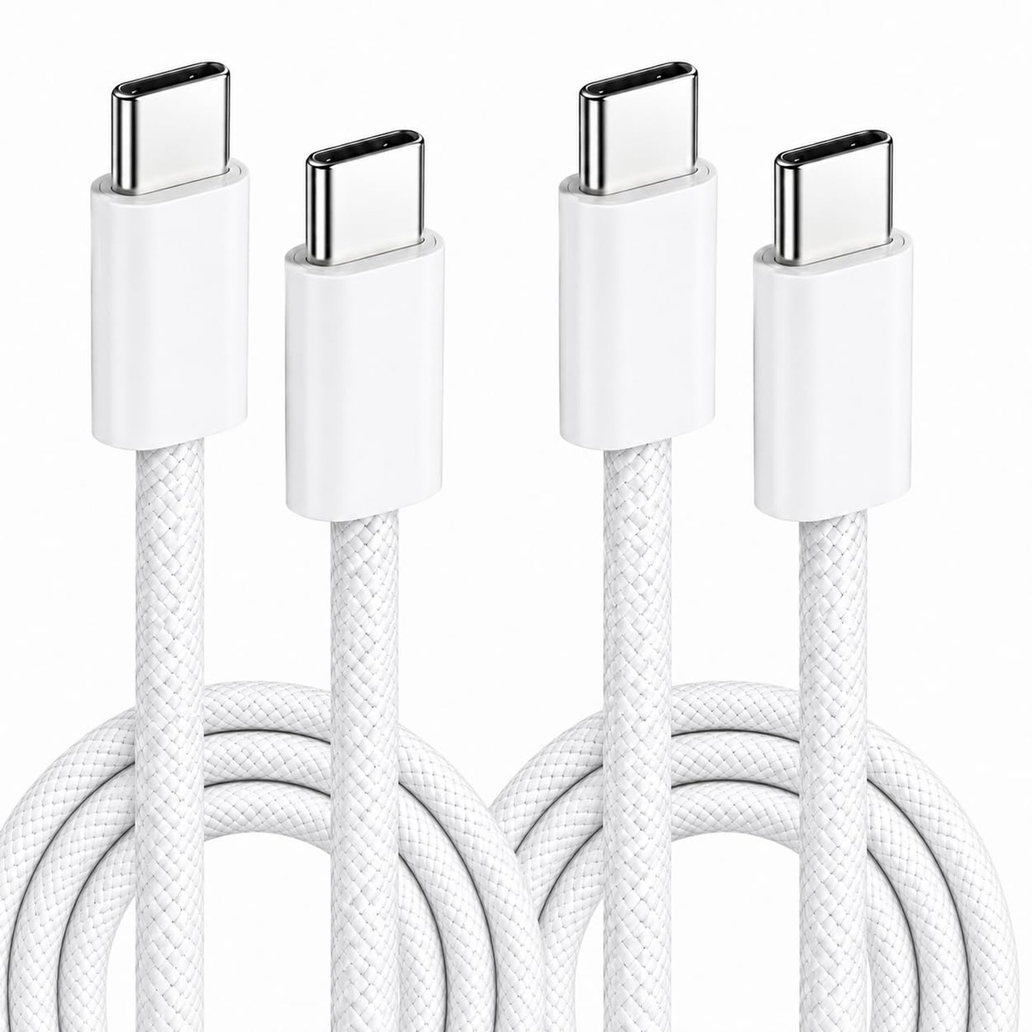 2 stuks USB C-kabel, 240 W, 2 m, USB C naar USB C, snel opladen voor USB C-apparaten, oplaadkabel USB C, nylon - ShopVlot