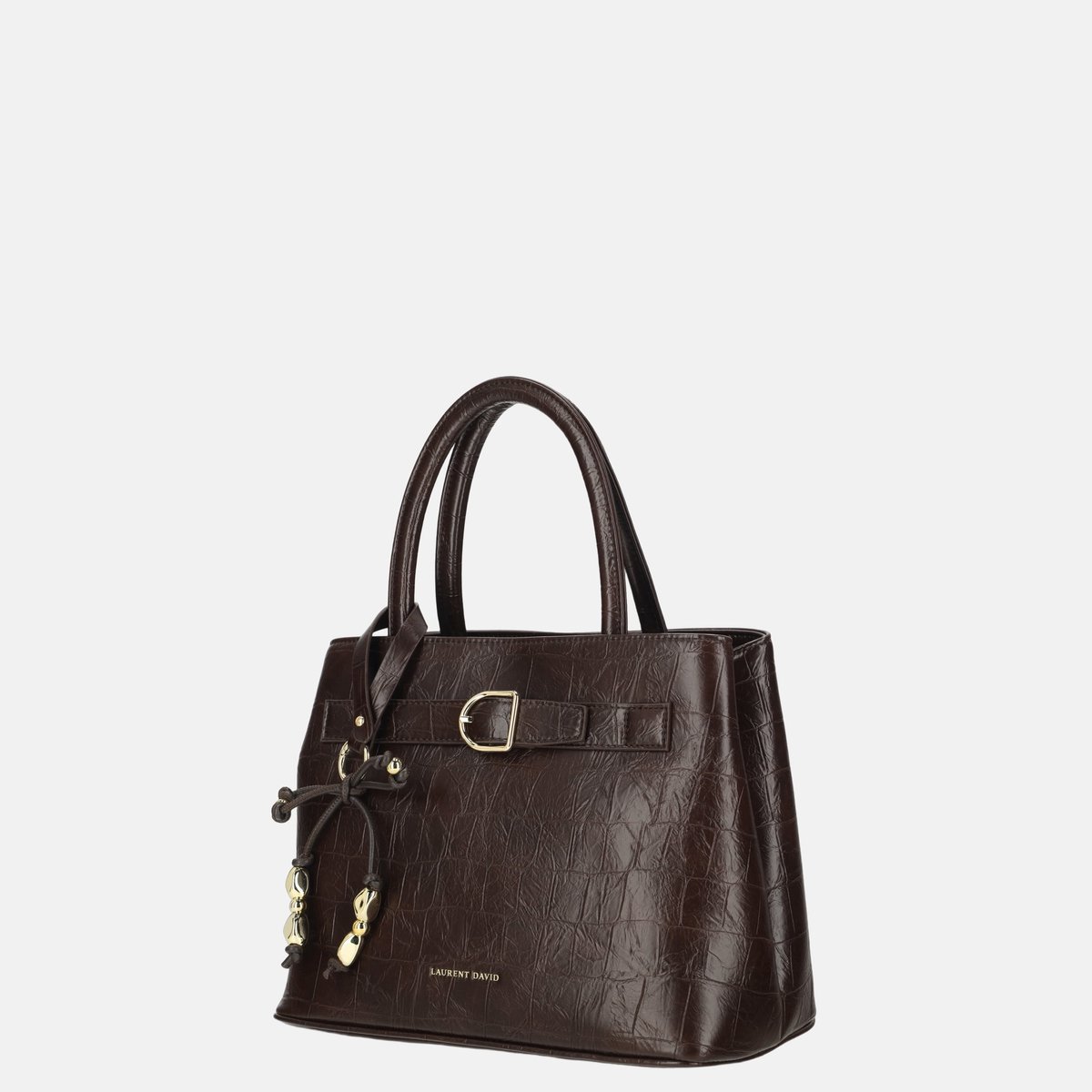 Laurent David Lauren handtas croco donkerbruin