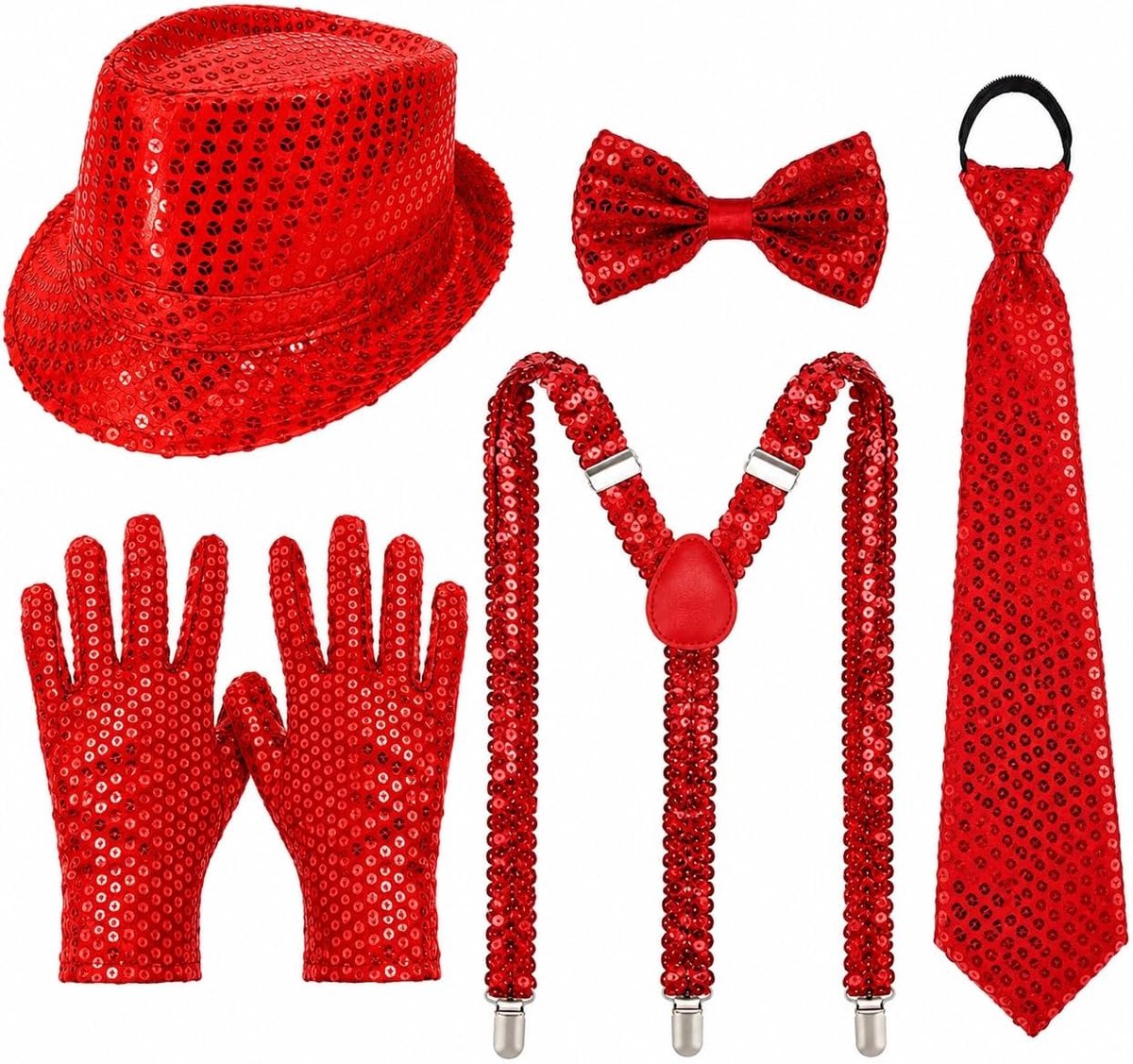 70 80 Retro Discokostuumset, Pailletten Glitter Carnaval Accessoires
