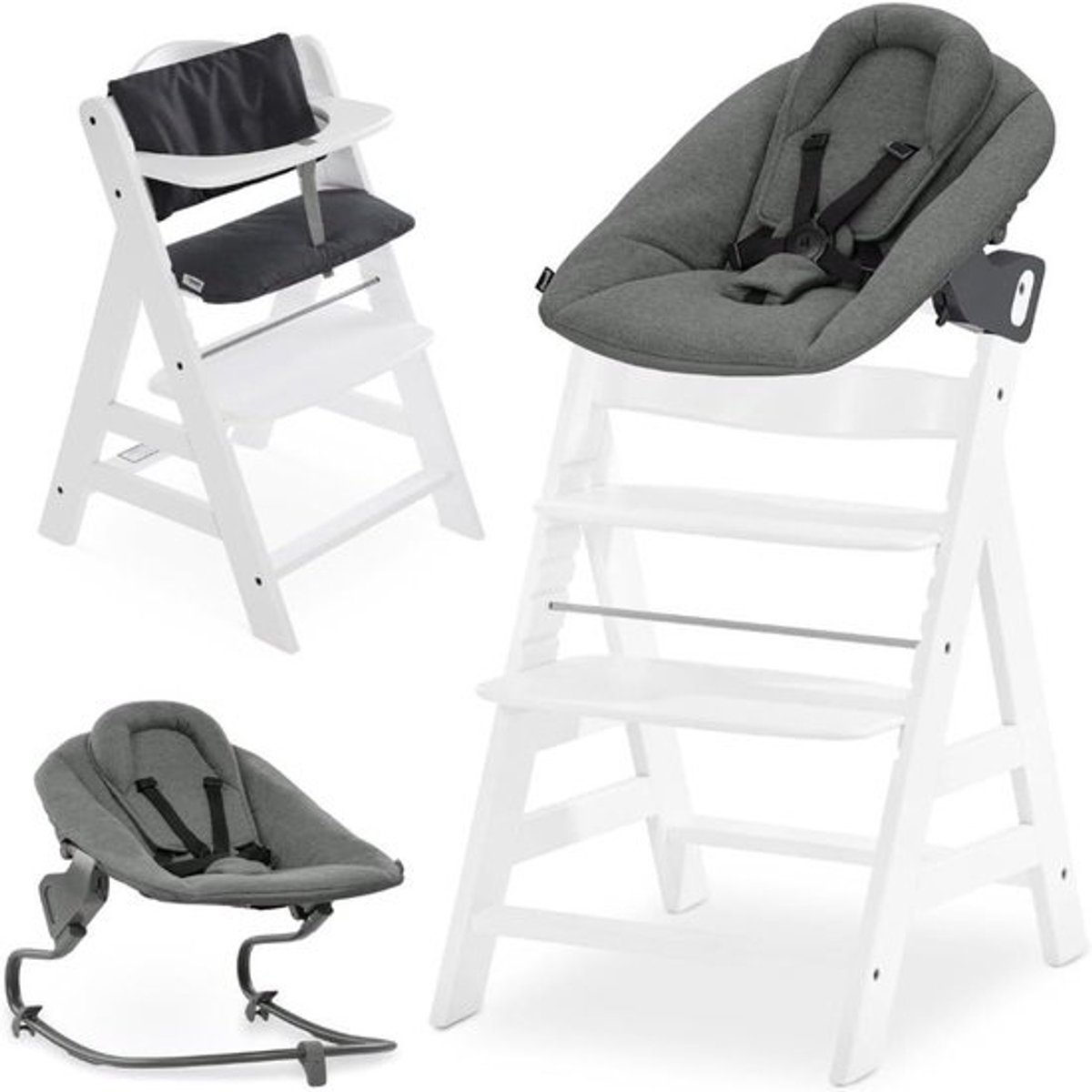 Baby Kinderstoel - Stoel met Opzetstuk - Vanaf Geboorte Gebruiken - Verstelbare Rugleuning - 56 x 48 x 80 cm