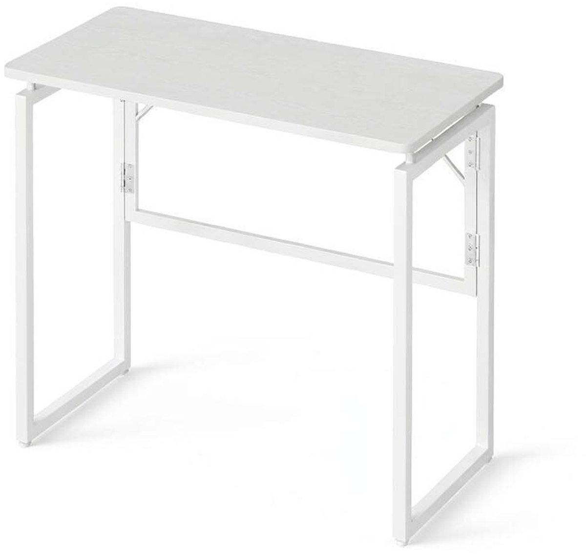 Opvouwbaar computerbureau Draagbaar bureau 80x40x74cm Wit Ruimtebesparend ontwerp dat plat kan worden opgevouwen Met geïntegreerd tafelblad en verstelbare poten Afgeronde randen Gemakkelijk te monteren en reinigen