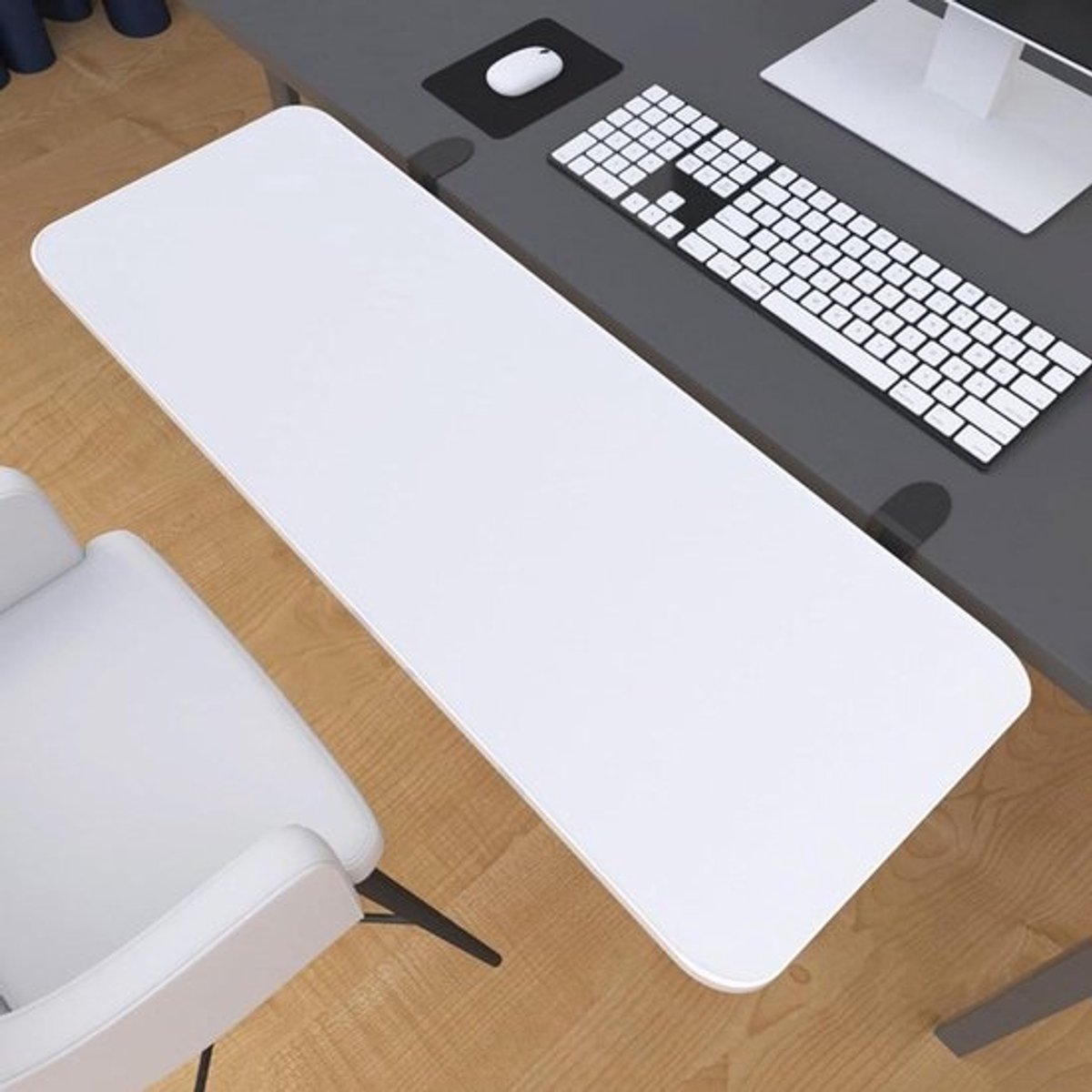 Bureau Armsteun - Toetsenbordlade Bureauverlenger - Ergonomisch Werken - Opvouwbaar Ruimtebesparend - 76 x 24 cm - Wit