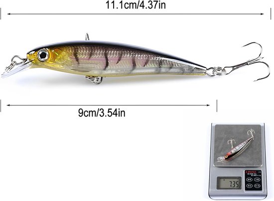 set met 8 stuks rubberen vissen, visset met jigkoppen, aasvissen voor baars, forel, snoek, visgeschenken voor mannen — afbeelding 2