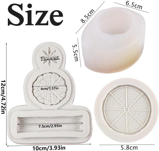 mal citroen, fondant, citroenschijven, siliconen, 3D, citroenen, chocoladevorm, anijs, kaneel, harsvorm voor fondant, chocolade, cake, kaars, zeep — afbeelding 2