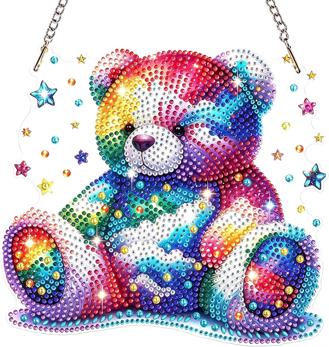 Diamond Painting Hanger bier, bier, dier, diamantschilderij, raamafbeeldingen voor volwassenen, kinderen, hangend ornament, motieven, knutselset voor muur, raam, tuin, decoratie, cadeau