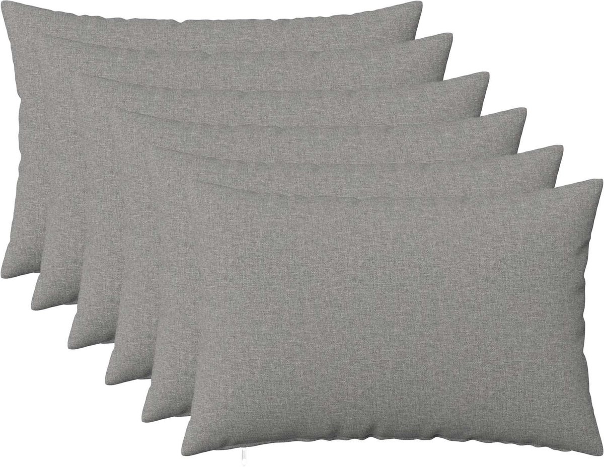 vidaXL Dekenkussen - 6 - st - HEERLEN - Wolkgrijs - 30 - x - 50 - cm - Stof Wolkengrijs