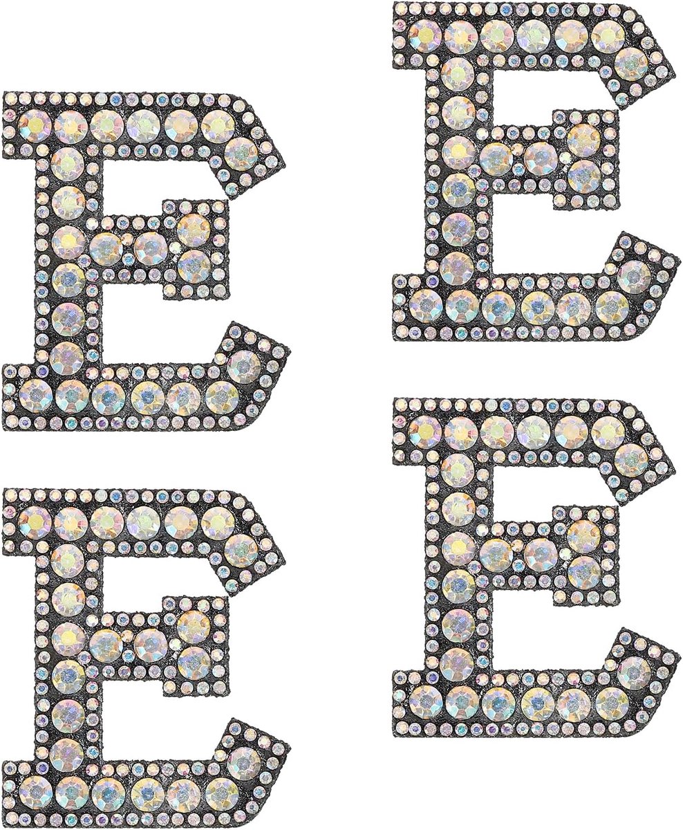 10 stuks letters, strijkijzer, letter E, applicatie, alfabet strass, parels, Engelse letterpatches voor kleding, hoed, tas, doe-het-zelf, zwart