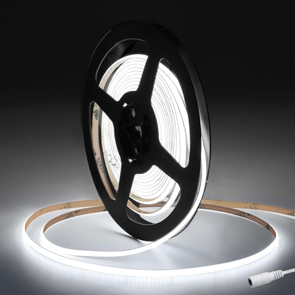 12V COB LED-stroken 6500K, 5m flexibele LED-strip strook 5mm brede, 320 LED's/m knipbare LED-lichtstrip voor doe-het-zelfverlichtingsproject in de slaapkamer of keuken (zonder voeding)