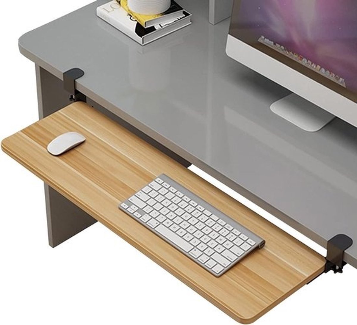 Bureau Verlengstuk - Toetsenbord Lade - Comfortabel Werken - Zonder Bureau Schade - 52-75 cm - Zwart