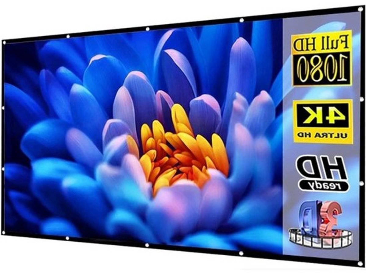 Projectiescherm Buiten - Opvouwbaar Scherm - Thuisbioscoop - Kreukvrij Polyester - 120 inch - Wit