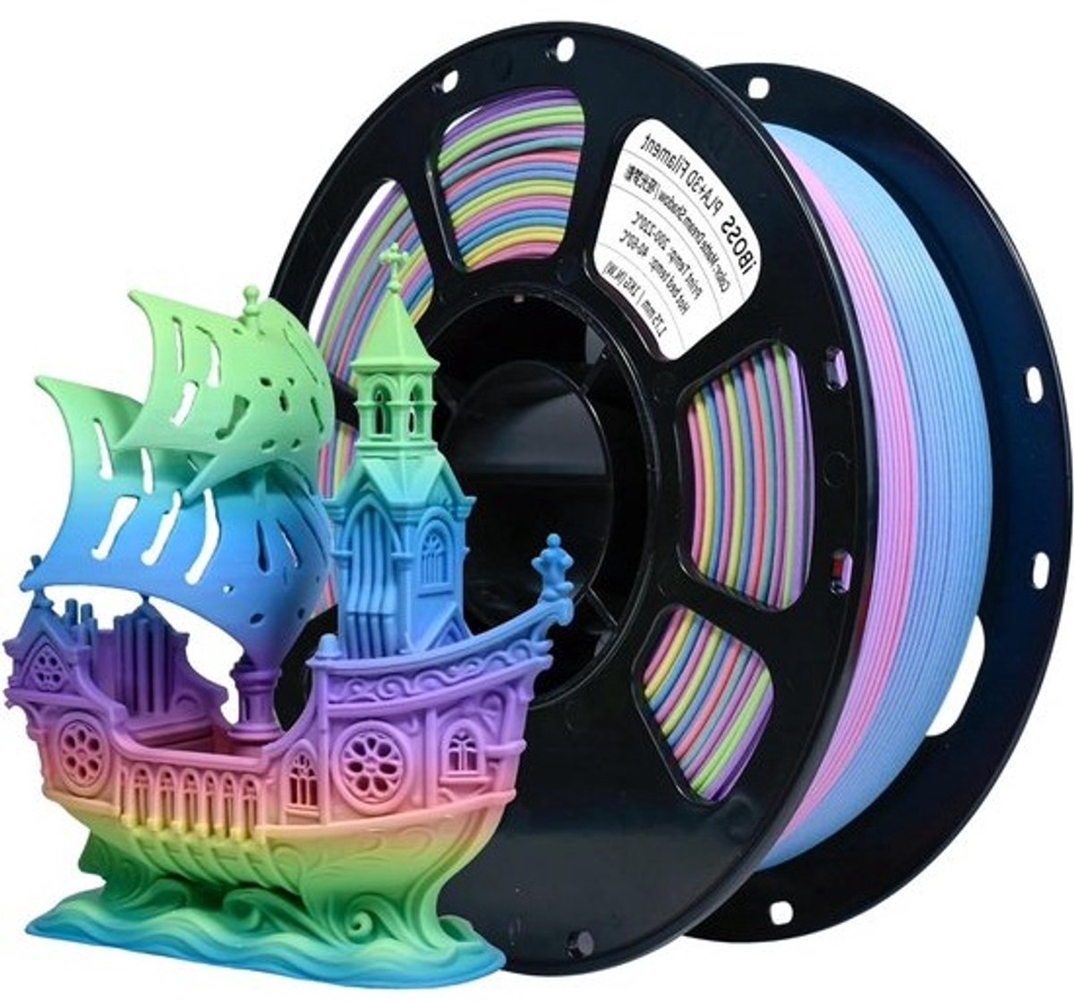 PLA+ Filament - 3D Printmateriaal Regenboog Filament - 3D Printen - Mat Uiterlijk - 1kg - Multicolor