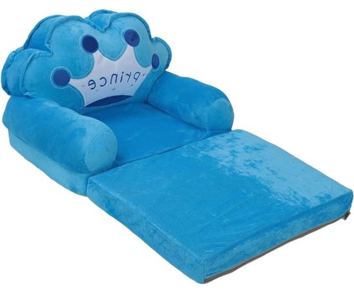 Kinderklapbank - Cartoon stoelbank - Kinderen Ontspannen - Opvouwbaar en Draagbaar - 50 x 41 x 24 cm - Blauw