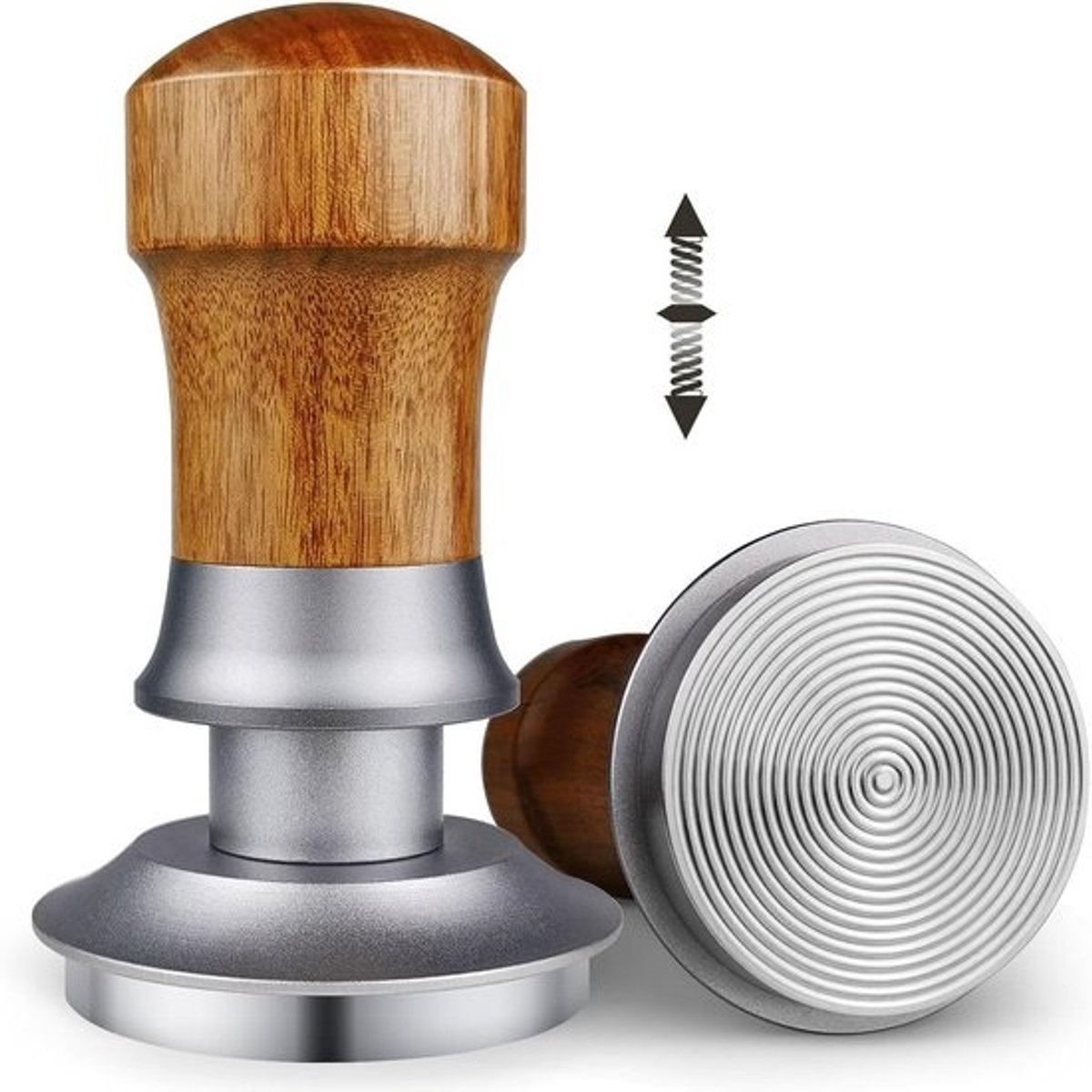 Koffie Tamper - Espresso Stamper - Espresso Maken - 30lbs Constante Druk - 58mm - Zilver