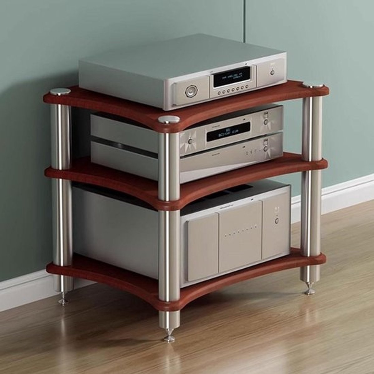 Audio Videorek - Hifi Standaard - Apparatuur Organiseren - Open Luchtcirculatie - 1 tot 4 niveaus - Zwart