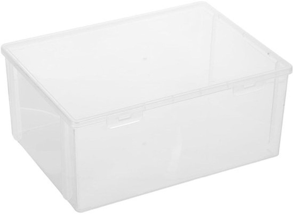 Cd Opbergdoos - Cd-hoesjes Cd-bakken - Cd's Organiseren - Stapelbaar Met Deksel - 30.3 x 21.6 x 14 cm - Transparant