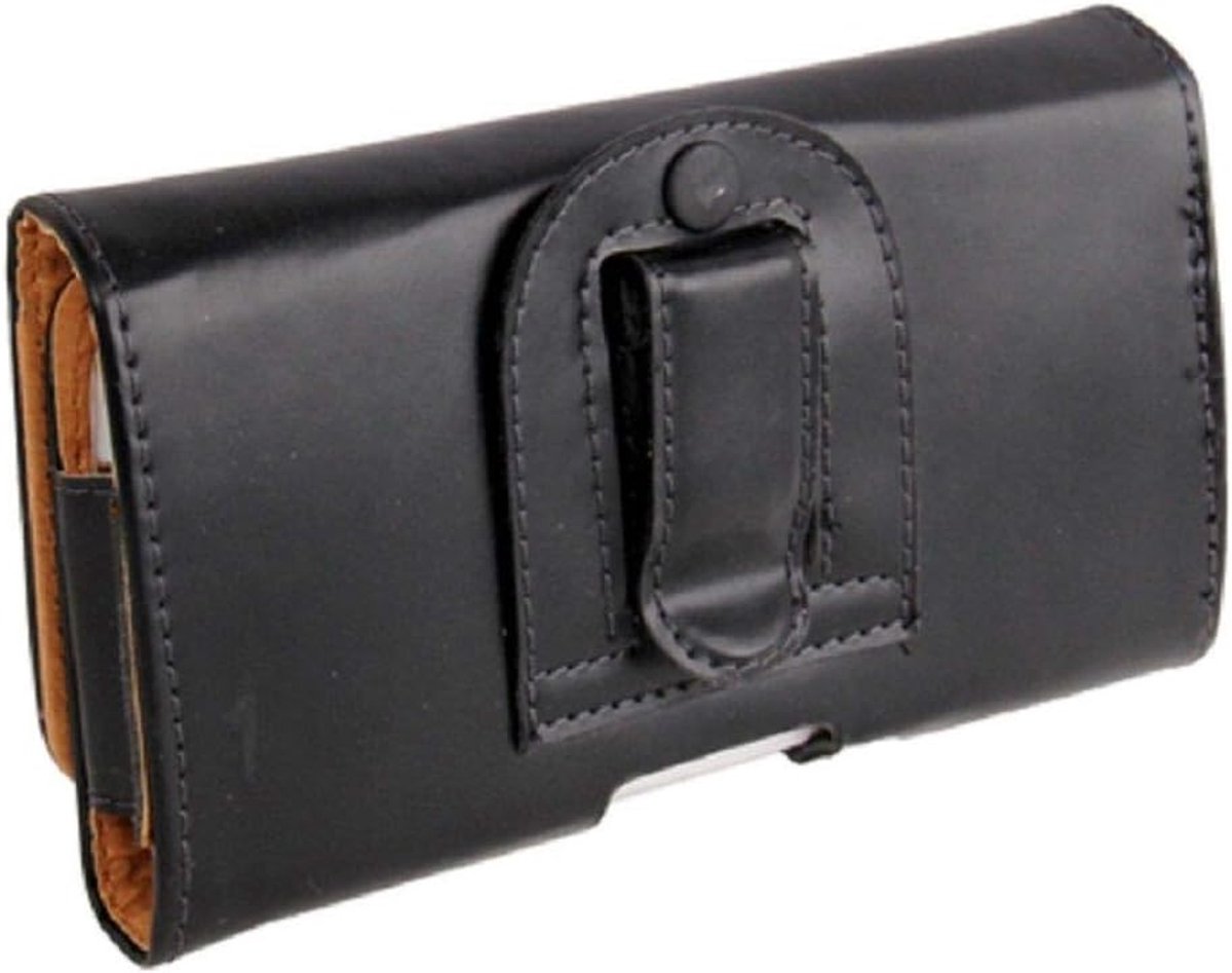 riemclip synthetisch leer horizontaal glad voor myPhone Prime 3 (2019) - Zwart