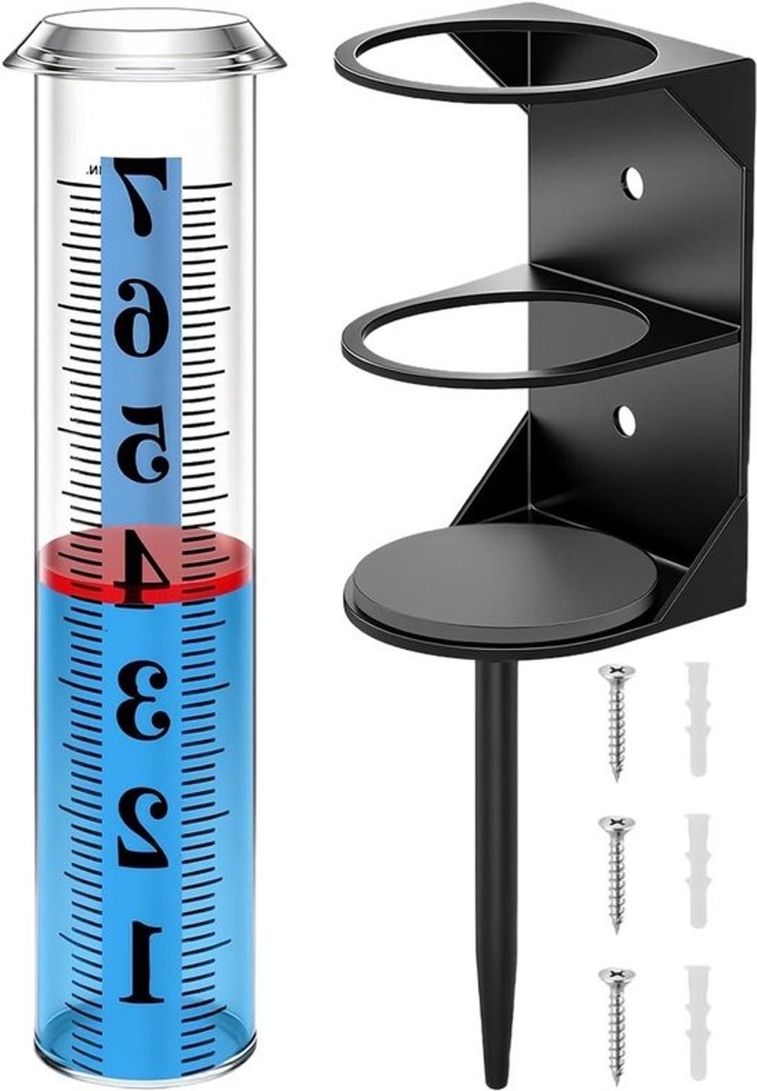 Regenmeter Tuin - Neerslagmeter Buiten - Waterhuishouding Bijhouden - Grote Letters - 25 x 10 x 10 cm - Transparant