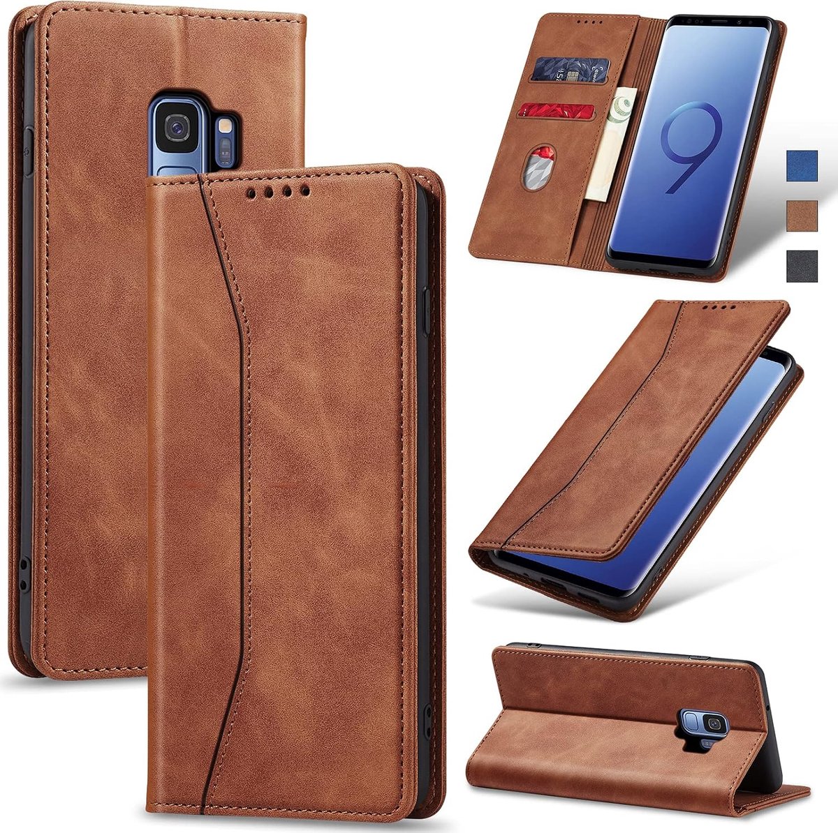 Hoesje voor Samsung Galaxy S9,Bruin