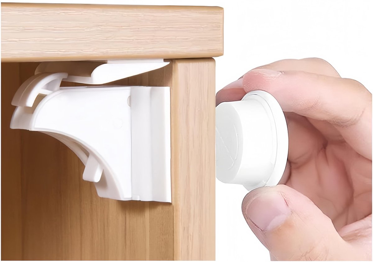 Magnetische Kast- en Ladesloten - Zelfklevende Kinderbeveiliging - Voor Keukenkasten, Laden, Koelkast - 12 Sloten, 3 Sleutels, 2 Houders