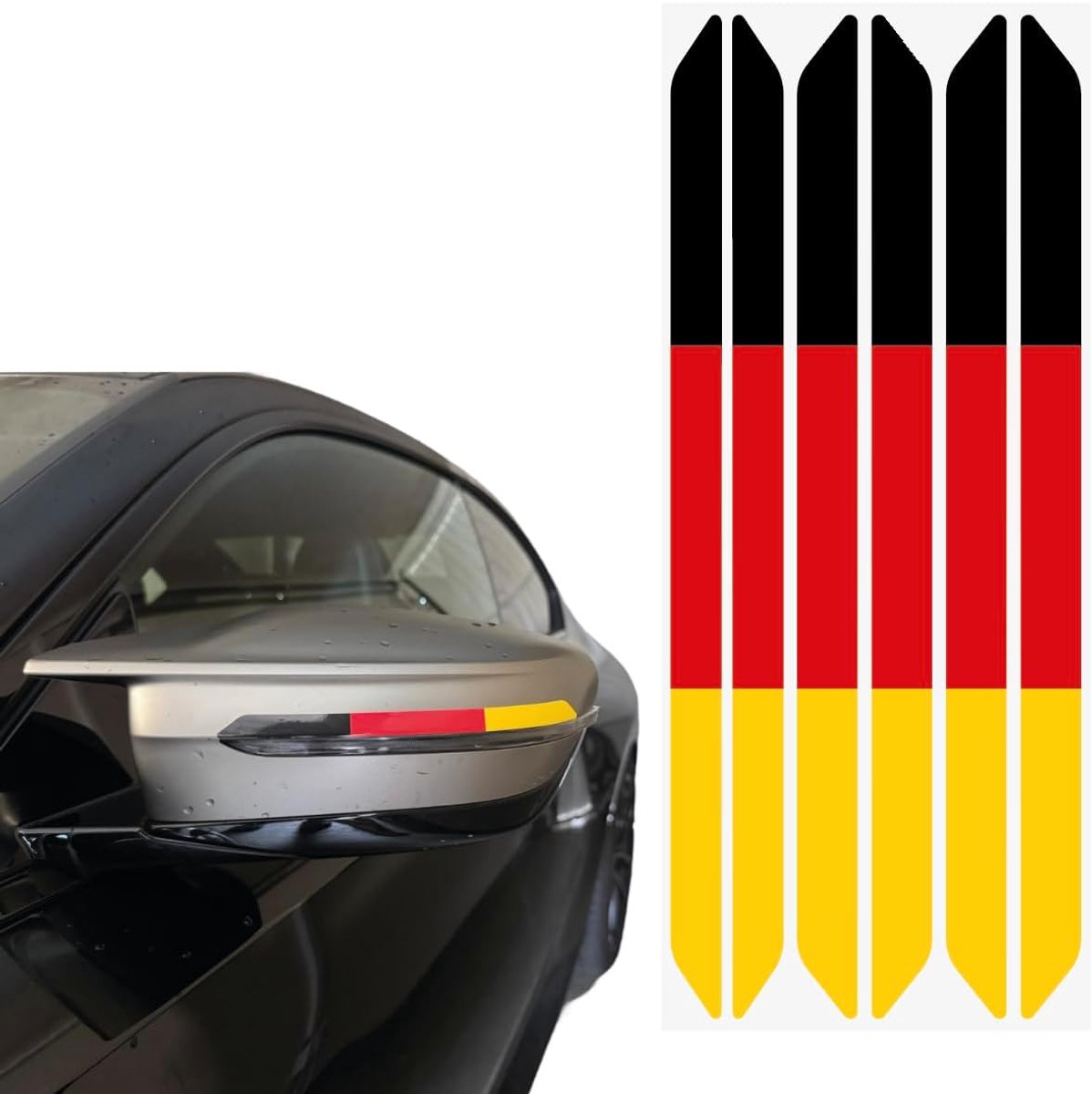 Sticker spiegel auto ... Perfect voor WM, EM,... UV-bestendig, wasstraatbestendig (Duitsland)