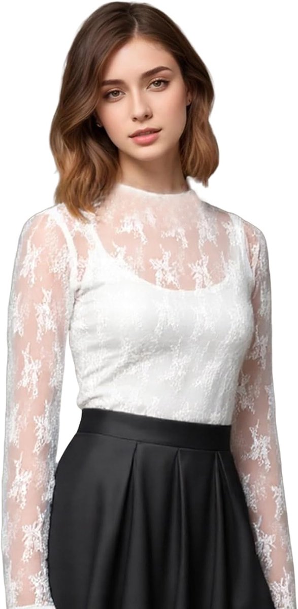bovendeel, sexy bovenstuk, glitter, netbovendeel, transparante blouse, lange mouwen, doorzichtige kanten top, doorschijnend mesh, blouse voor party, club, festival
