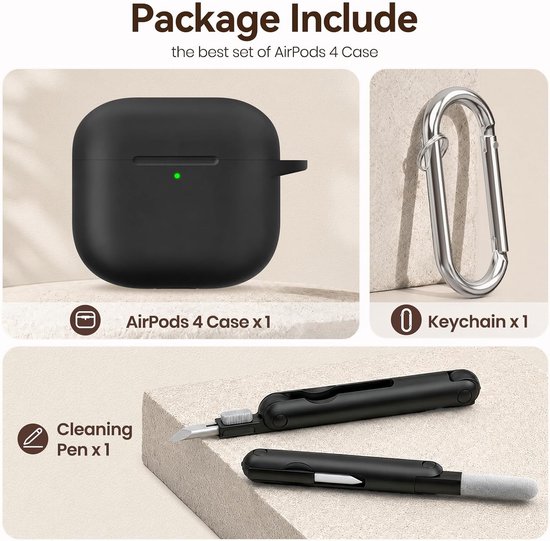 Siliconen Hoesje voor AirPods 4 (Zwart) — afbeelding 5