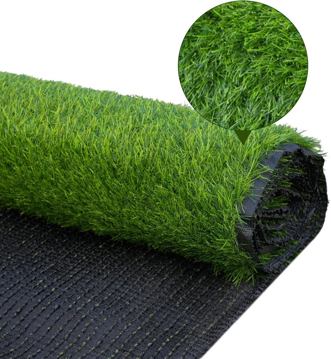 Kunstgrastapijt, outdoor, 2 x 3 m, kunstgras, 30 mm hoog, waterdoorlatend plastic gazontapijt, per meter, kunstgrastapijt voor balkon, tuin, terras, groen