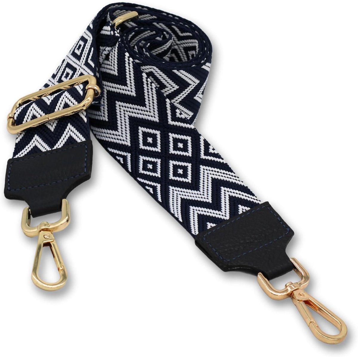 tasriem voor dames en heren, 5 cm brede schouderriem, verstelbare 80-130 cm tassenriem van polyester en leer, stijlvolle riem met 360 graden draaibare kop, doe-het-zelf accessoires