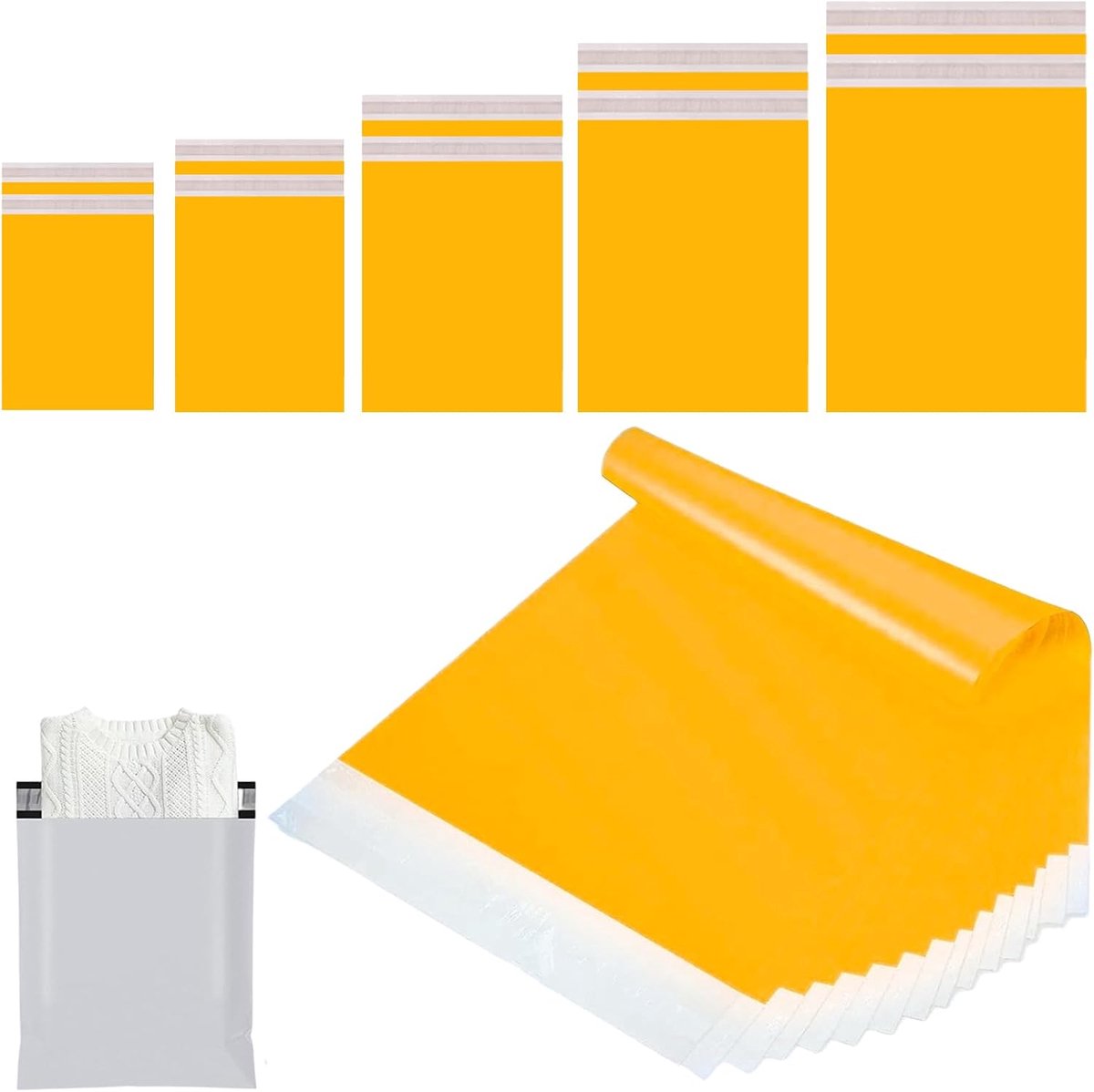 postzakken Postzakken Pakketzakken voor verzending, Postpakketten Pakket Zakken, Poly Post Self Seal Zakken Plastic Mailing Enveloppen voor Kleding, Verpakking, Pakket, Geel,