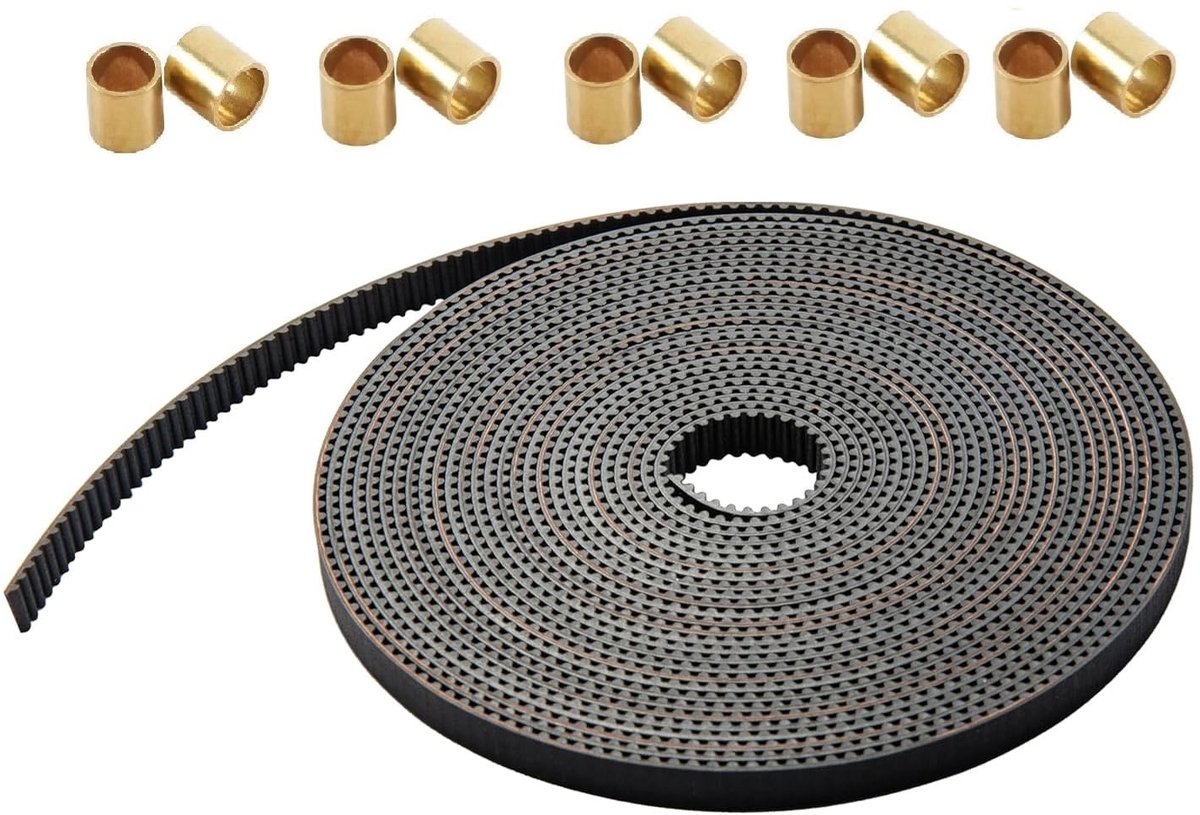 3D-printerriem GT2-riem 6 mm breed 2 mm pitch voor Creality Ender 3 3 Pro Ender 3 V2 Ender3 K1 CR-10 Anycubic Kobra 2 Kobra Max CNC en andere 3D-printers (10M + 10 koperklemmen)