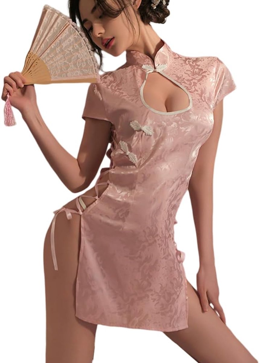 Cosplay Chinese Slim Fit Jurk Pop Leuke Sexy Split Ondergoed