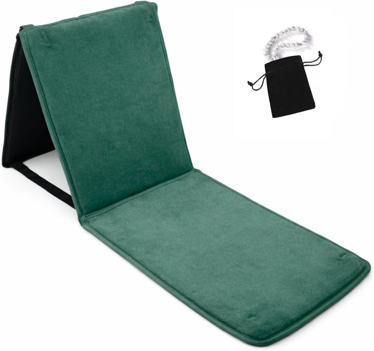 Gebedsmat met rugsteun voor moslims - Opvouwbare gebedsmat met rugleuning, comfortabel en compact met islamitisch patroon, ideaal cadeau voor Ramadan en Eid voor mannen en vrouwen