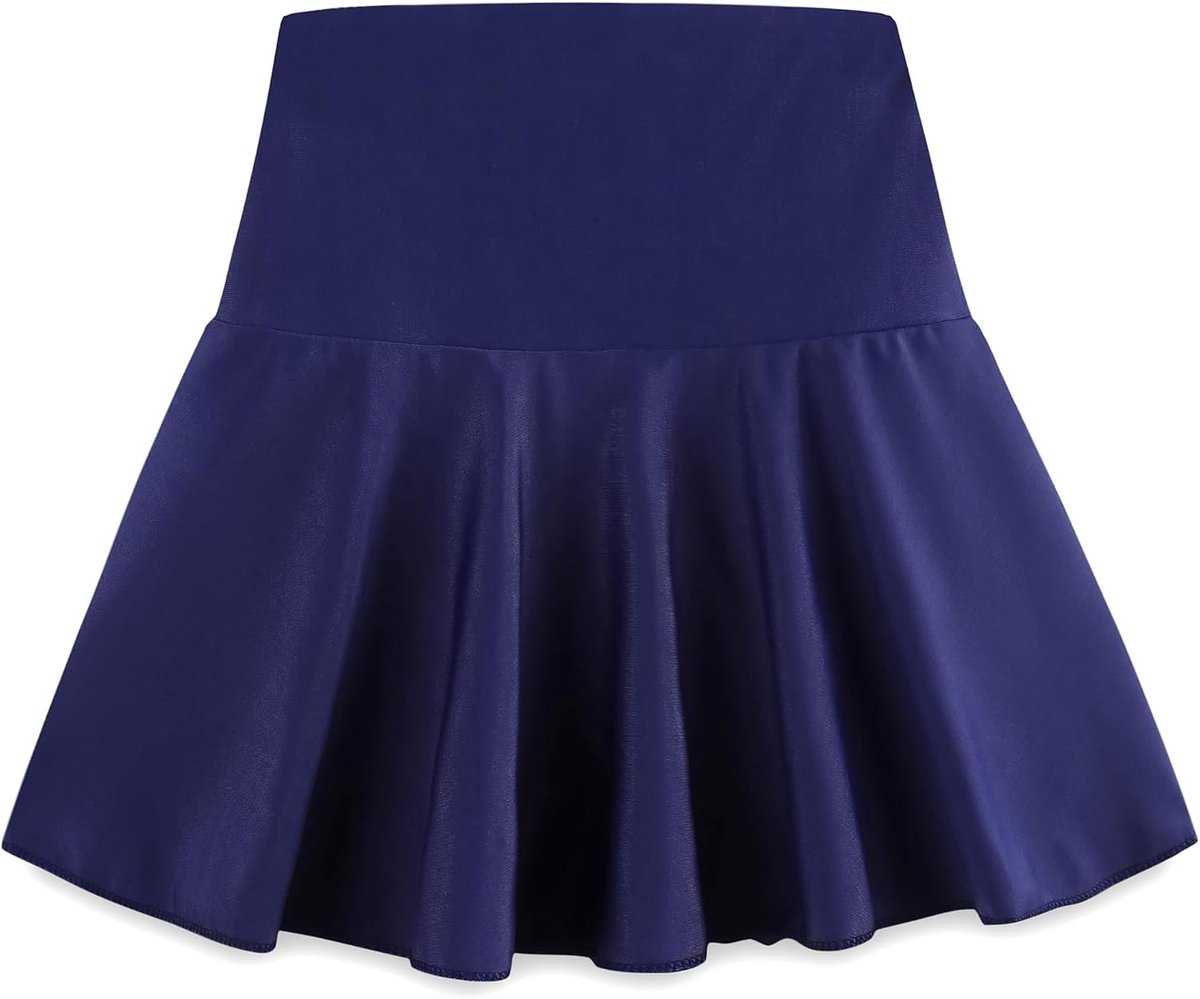 Tennisrok voor meisjes, hoge taille, korte plooirok voor meisjes, met shorts en 2 zakken, elastische band, 8-18 jaar