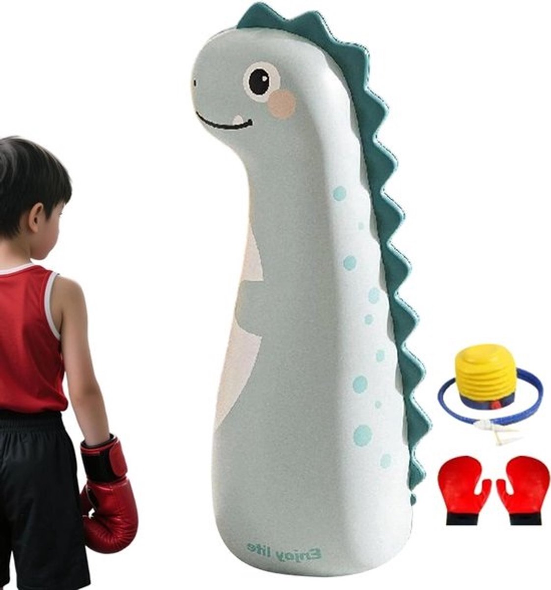 Opblaasbare Bokszak - Boksspeelgoed Staande Paal - Actieve Spel Binnen Buiten - Verbeterde Veiligheidsconstructie - 120 cm Hoog - Dinosaurus