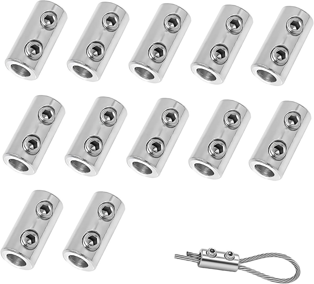 Draadkabelklemmen 1,5-2 mm - Metalen kabelklemmen - Robuuste kwaliteit - Ideaal voor waslijnen - ShopVlot
