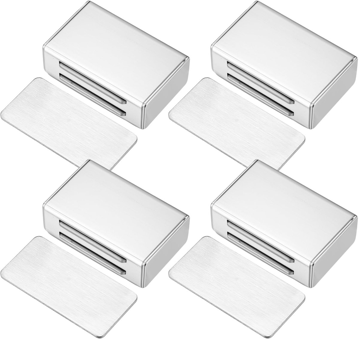 Deurmagneten - Zelfklevend RVS - Zonder boren - 4 stuks