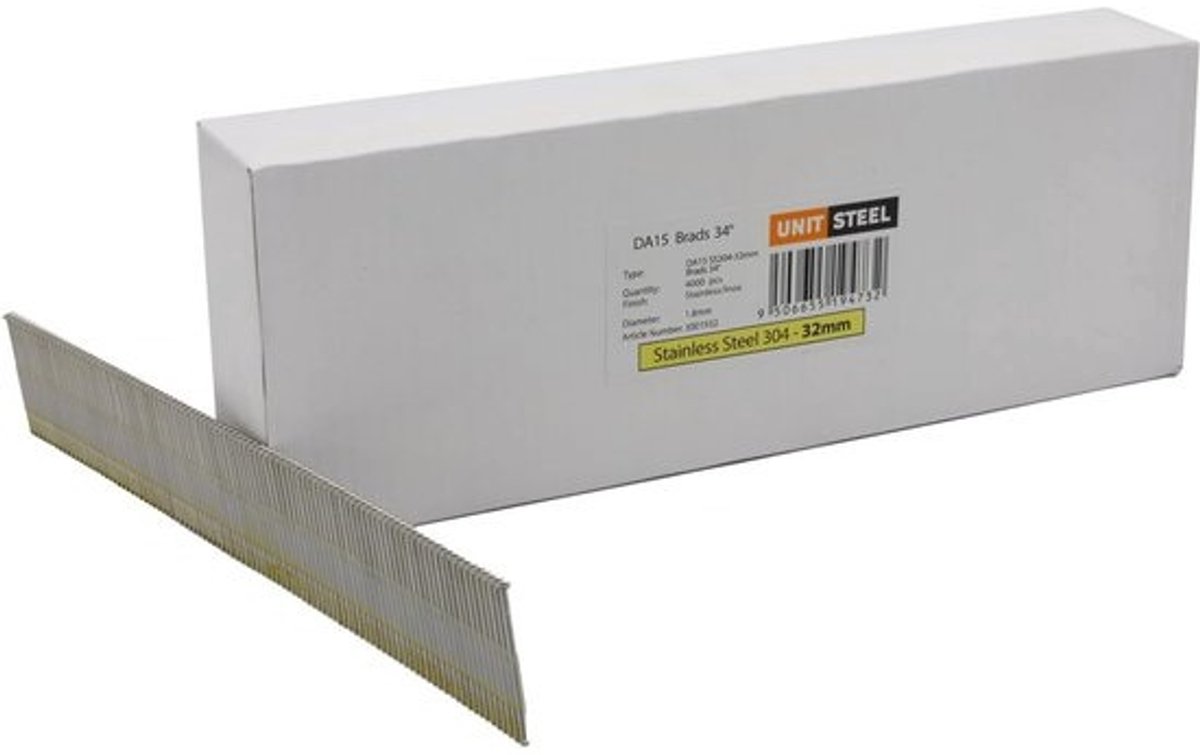 4000 Stuks RVS Slagkoppennagels 1.8x32mm - Universeel voor Persluchtnietmachine