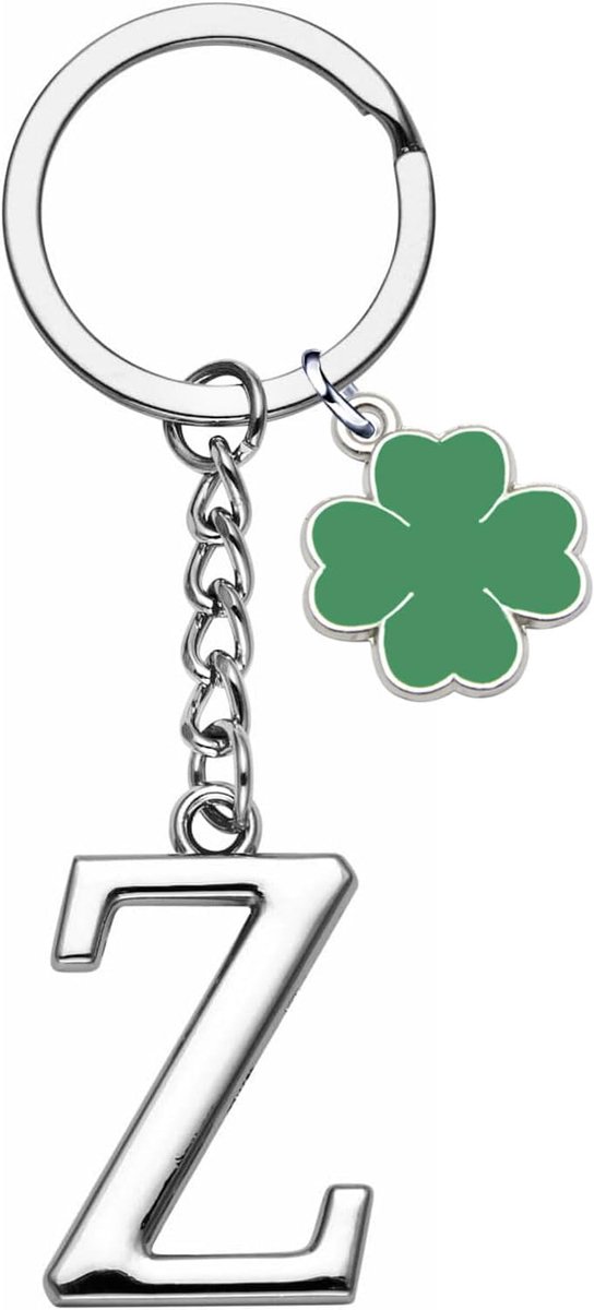 letter initiaal hanger, sleutelhanger cadeau vrienden zussen vriendin, zilver A-Z 26 letter beginletter sleutelhanger - cadeau dames heren verjaardag, geluksbrenger sleutelhanger