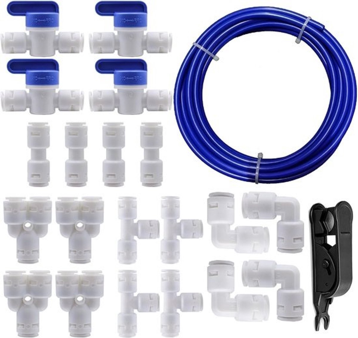 Universele Watertoevoerslang Aansluitkit met Koppelingen voor Waterfilter en Koelkast - 10 Meter Blauw