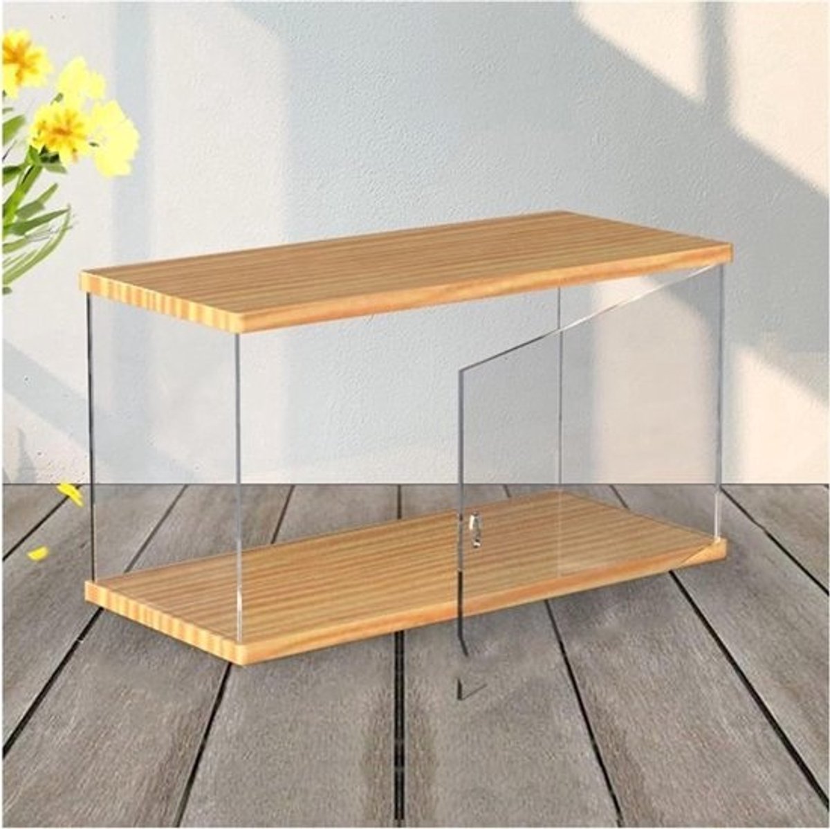 Opbergdoos - Media Houder - Dvd's Organiseren - Hout Acryl Combinatie - 40x18x224cm - Niet gespecificeerd