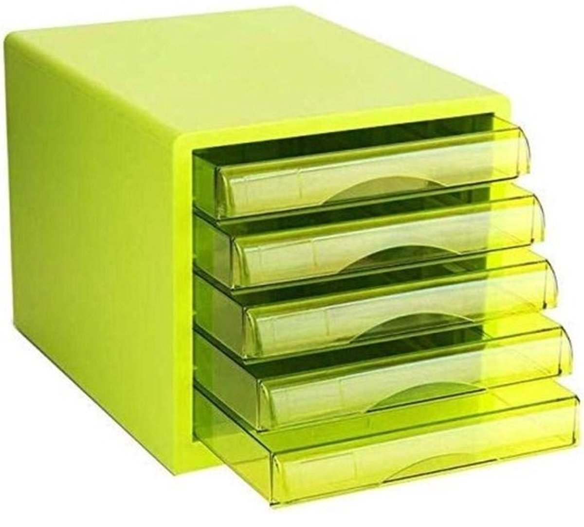 Dossierkast Bureau - Opberger Lade - Kantoor Organiseren - Lade Schuine Rand - 27x34x26 cm - Wit Blauw Groen