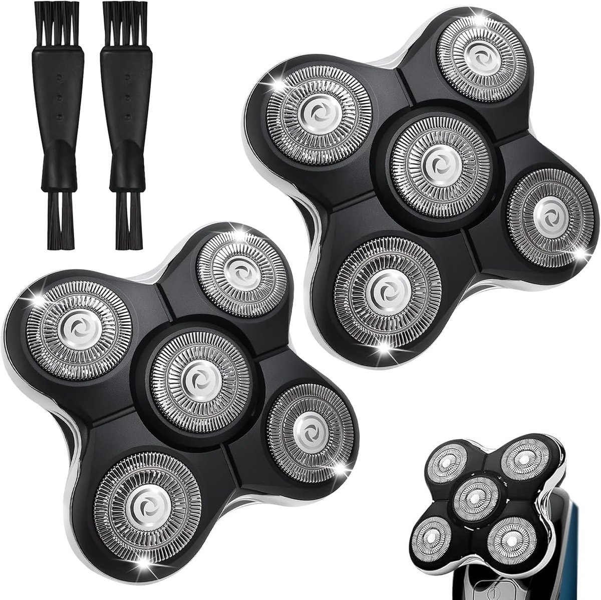 2 stuks scheerkoppen, zeer nauwkeurige scheermesjes | Scheerkop, compatibel met Remington RX5/XR1500/XR1600/XR7000, met 2 borstels