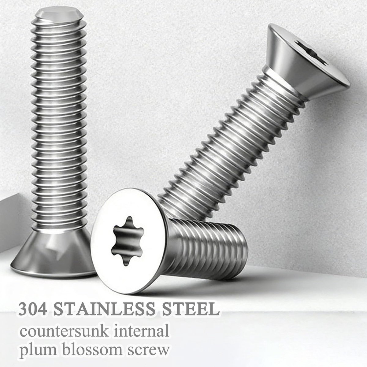 M5 x 16 mm (20 stuks) verzonken schroeven, Torx - roestvrij staal 304, machineschroeven, platte kop, volledige schroefdraad, zilverkleurig