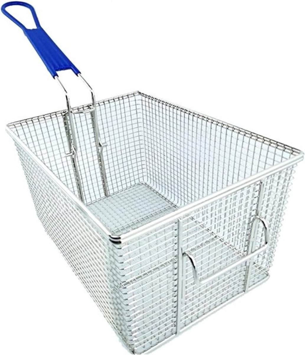 Friteusemand RVS - Frituurmand Keukenmand - Frituren Afgieten - Vierkant Ontwerp - 28x20x15 cm - Zilverkleurig
