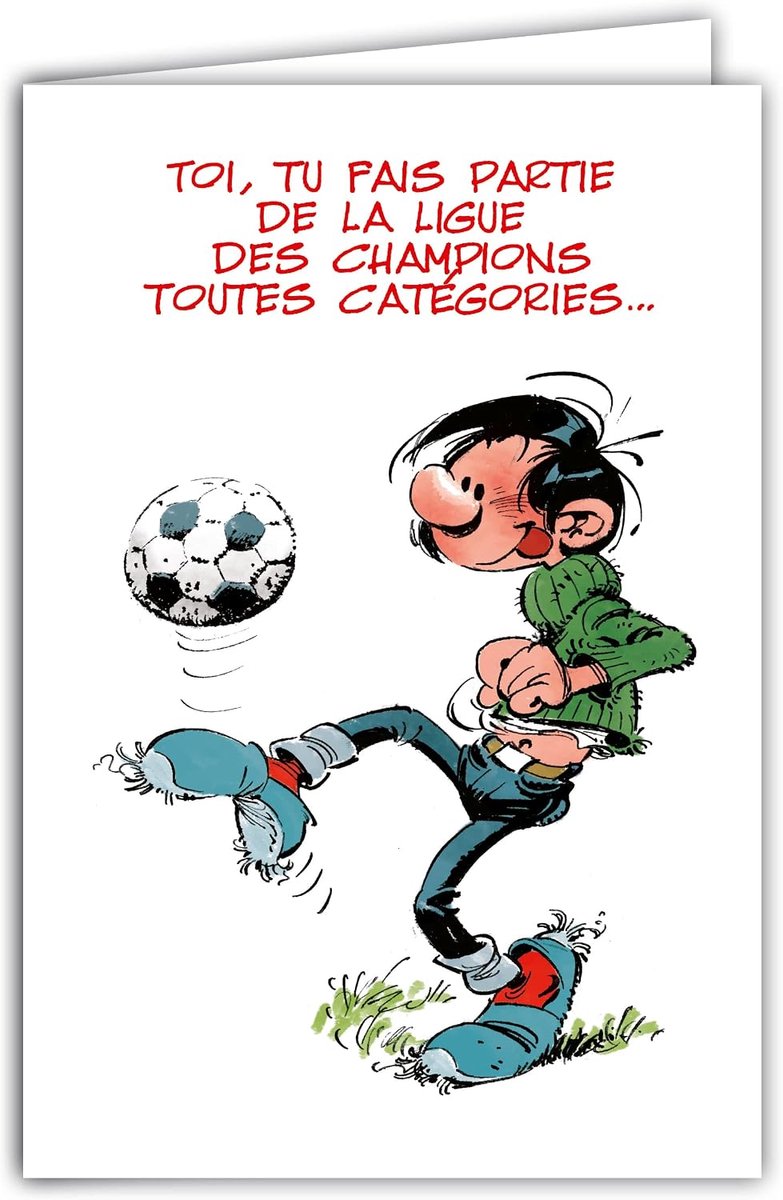 Lagaffe GLCT-0109 verjaardagskaart met motief voetbal Champion Champagne Cup