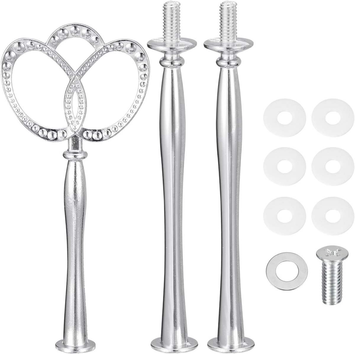 1 set 3 etages cupcake-standaard hardware handgrepen zinklegering taartplateau standaard handvat accessoires met schroeven voor doe-het-zelf productie van fruitplaat taartstandaard kronen