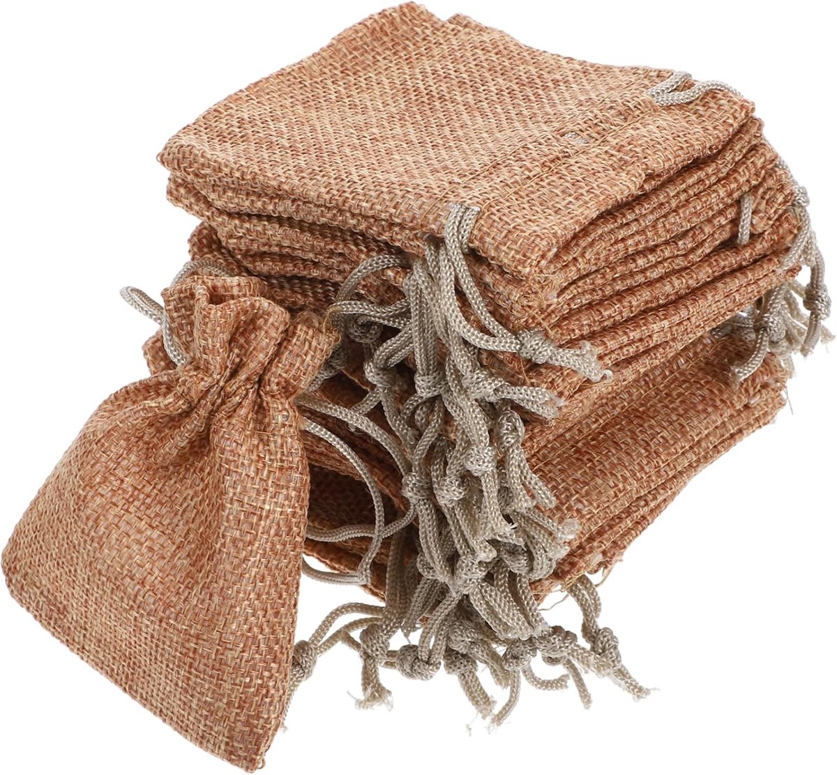 50stuks Mini Jute Zakjes Met Trekkoord Duurzame Linnen Geschenktasjes Voor Sieraden Feestjes Verpakking Voor Trouwen Kerst Dagelijks Gebruik